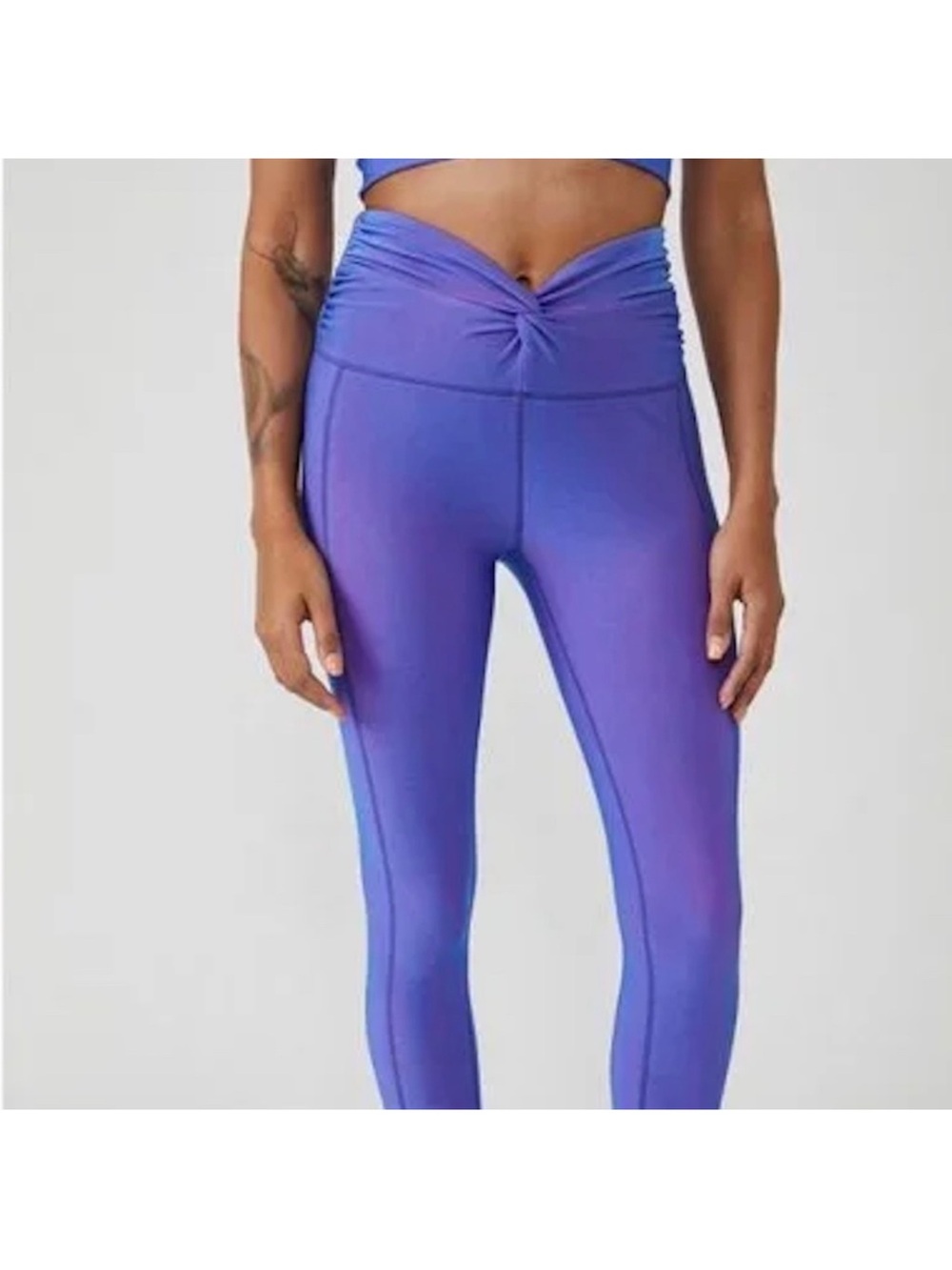 Free People Twist-Waist Ankle Leggings in Violet
